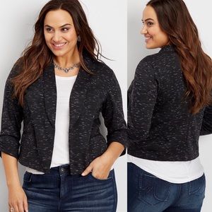 Maurices Plus Size Marbled Black/Dark Gray Blazer